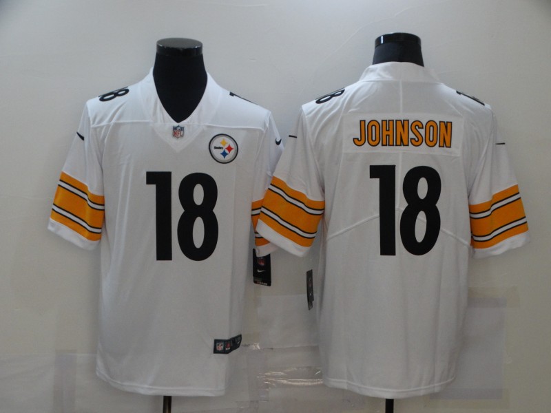 Men's Pittsburgh Steelers Diontae Johnson #18 White Jersey